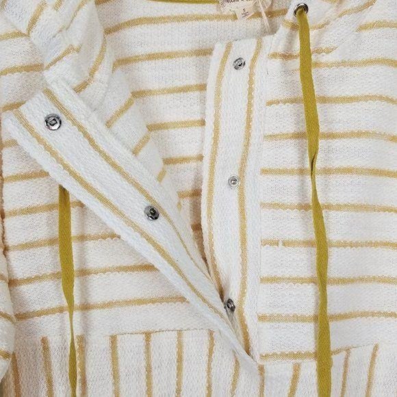 Hem & Thread Yellow Striped Snap Up Hoodie - Picture 5 of 8
